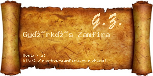 Györkös Zamfira névjegykártya